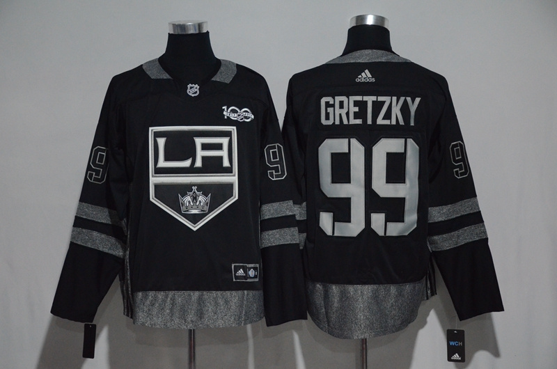 NHL Los Angeles Kings #99 Gretzky Black 1917-2017 100th Anniversary Stitched Jersey->los angeles kings->NHL Jersey